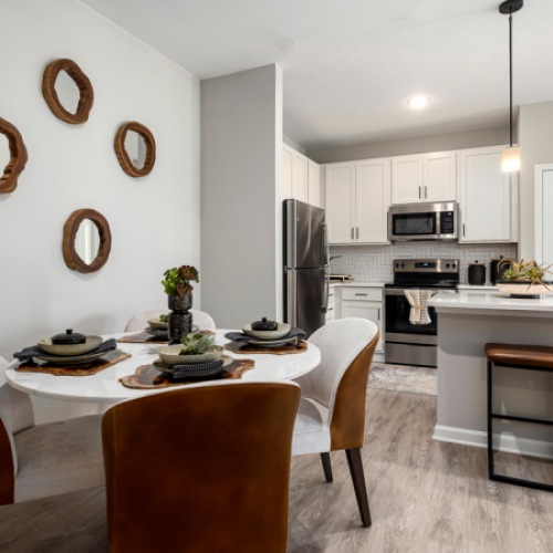 Dining area inside River Oaks Landing apartments